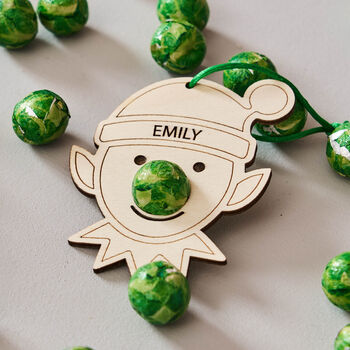 Personalised Elf Christmas Gift Tag And Bag Of Chocolate Noses, 3 of 4