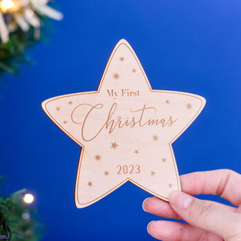 Baby's First Christmas Wooden Sign Photo Prop, 4 of 5