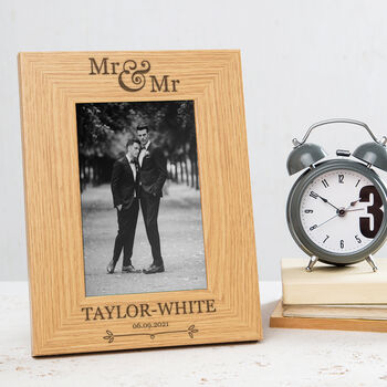 Personalised Mr And Mrs Wedding Photo Frame, 4 of 7