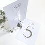 Modern Wedding Table Numbers Gold Or Silver Foil, thumbnail 12 of 12