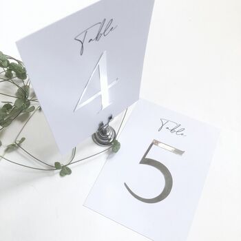 Modern Wedding Table Numbers Gold Or Silver Foil, 12 of 12