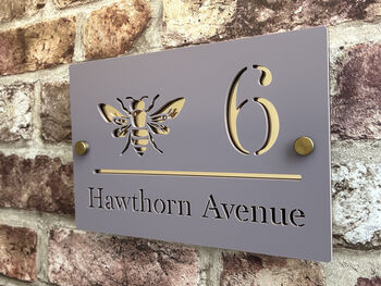 Personalised Bee House Acrylic Number Sign, 3 of 4