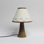 Floral Fabric And Ceramic Table Lamp Brown Leopard Base, thumbnail 4 of 10