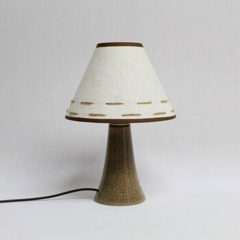 Floral Fabric And Ceramic Table Lamp Brown Leopard Base, 4 of 10