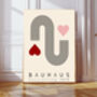 Bauhaus Heart Mid Century Art Print, thumbnail 1 of 4