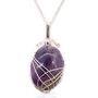 Amethyst Silver Wrapped Gemstone Necklace, thumbnail 1 of 5