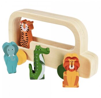 Personalised Wooden Safari Bus Toy, 3 of 4