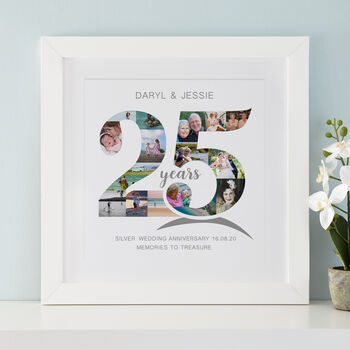 Personalised Silver Wedding Anniversary Collage, 5 of 11
