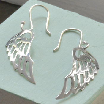 Sterling Silver Angel Wing Earrings, 2 of 3