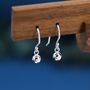 Tiny Silver Ball Drop Hook Earrings Sterling Silver, thumbnail 1 of 12