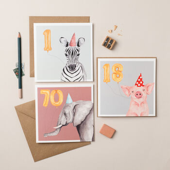 Zebra 1st Birthday Card, 3 of 4