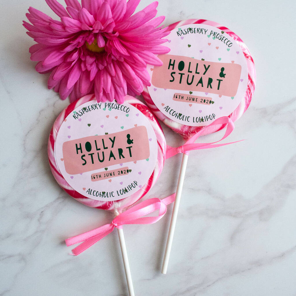 Heart Confetti Wedding Favour Giant Lollipops By Holly's Lollies ...