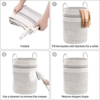 58 L White Cotton Rope Woven Storage Basket, 8 of 9