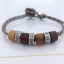 Personalised Beaded Bracelet With Engraved Rings – Custom Travel Bracelet, Memory Keepsake Gift For Him, thumbnail 5 of 9