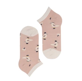 Pink Bird Ankle Trainer Socks, 2 of 4