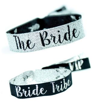 Bride Tribe Silver/Black Hen Party Wristband Favours, 8 of 12
