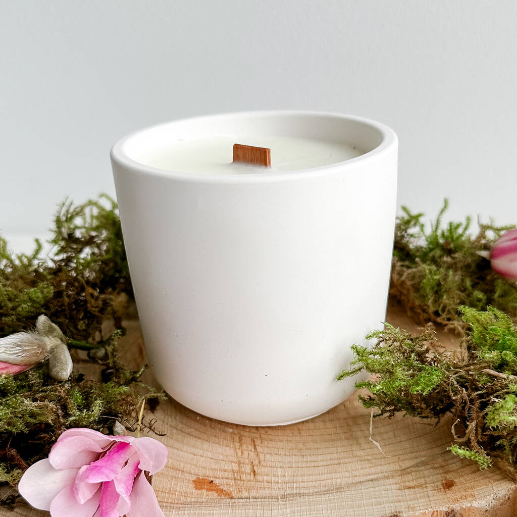 Handmade Concrete Scented Candle Honeysuckle By Ottilies Flowers