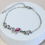 Colourful Crystal Butterfly Silver Anklet, thumbnail 1 of 4
