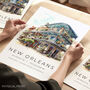 Travel Themed Wall Art Print For New Orleans USA, thumbnail 1 of 7