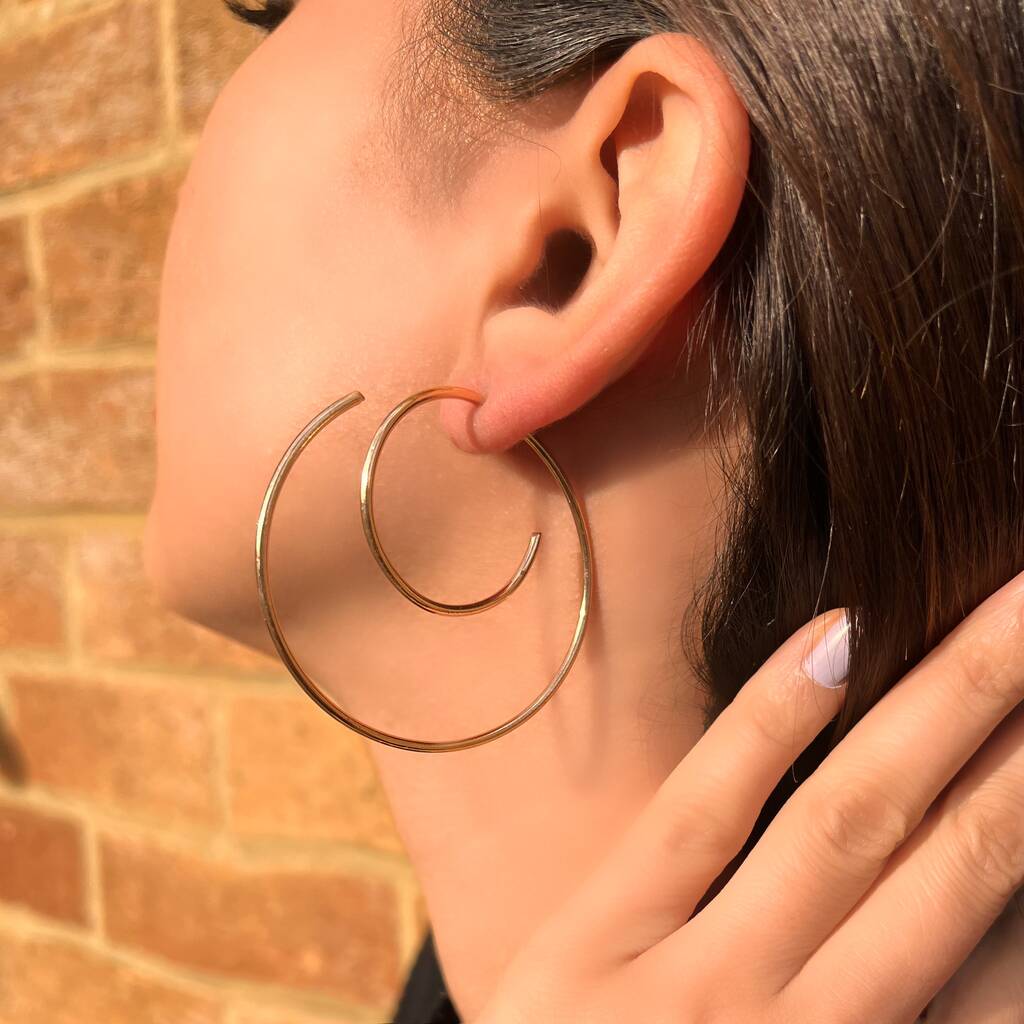 Buy Gold Ear Jacket Floating Earrings Best Gift for Her Triangle Stud  Earring Geometric Jewelry EJK001 Online in India - Etsy