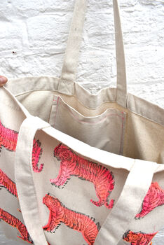 Fluorescent Tiger Canvas Shopper Bag, 4 of 5