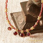 Garnet Short Gold Beaded Charm Necklace, thumbnail 6 of 10