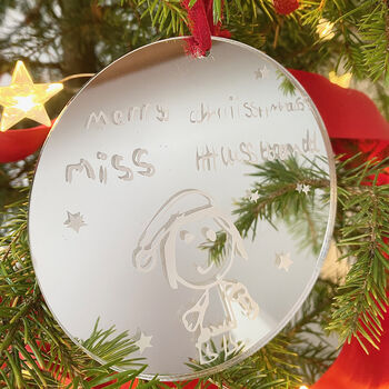 Personalised Kids Artwork Christmas Tree Decoration, 6 of 8