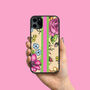 Flower And Stripe iPhone Case Personalised Gift For Her, thumbnail 2 of 2