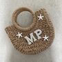 Personalised Ada White Starfish Half Moon Wicker Basket Drawstring Bag, thumbnail 1 of 4