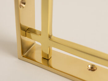 Polished Brass Art Deco Solid Brass Brackets, 5 of 8