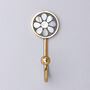 G Decor Floral Mother Of Pearl Gold Brass Coat Hook, thumbnail 4 of 5