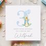 Personalised Peter Rabbit + Blue Balloons Birthday Card *Age Options, thumbnail 3 of 4