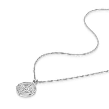 Compass Men's Necklace Stainless Steel, 4 of 6
