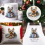 Personalised Yorkshire Terrier In Christmas Lights, thumbnail 1 of 10