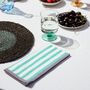 Block Stripe Napkins Set Of Two: Mint/White, thumbnail 1 of 6