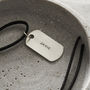 Personalised Men's Silver And Leather Dog Tag Necklace, thumbnail 4 of 8