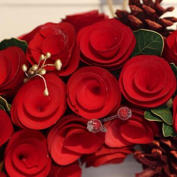 Ruby Pine Cone Luxury Christmas Wreath, 4 of 6