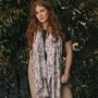 Luxurious Gold Metallic Ginkgo Leaf Print Scarf, thumbnail 1 of 2