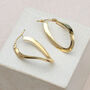 9ct Yellow Gold Figure Eight Creole Hoop Earrings, thumbnail 3 of 4