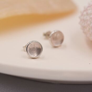 Sterling Silver Natural Quartz Crystal Stud Earrings, 4 of 10