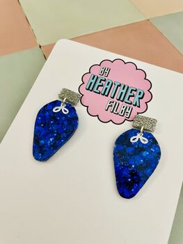 Christmas Lights Glitter Christmas Earrings / Festive Jewellery / Shimmering Multi Colour Dangles, 9 of 12