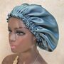 Aqua Silk Hair Bonnet, thumbnail 3 of 8