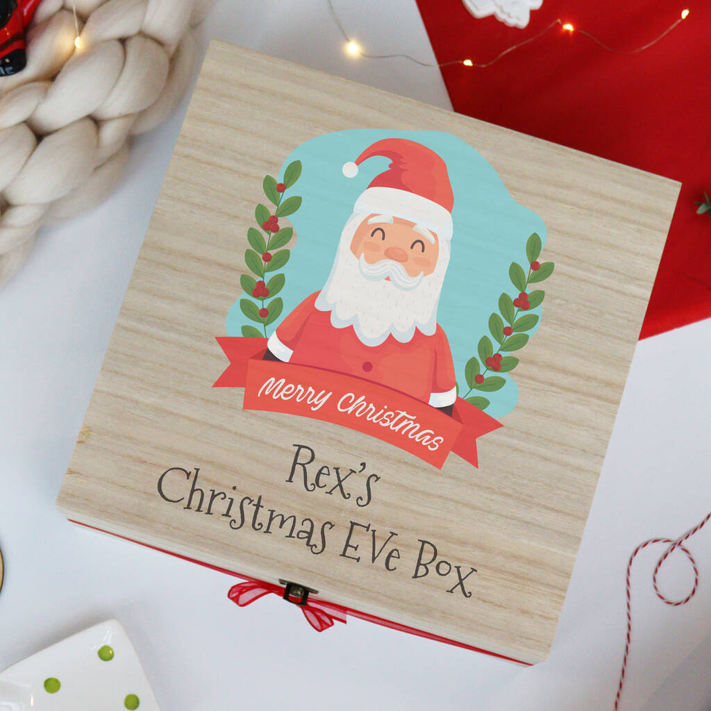 Personalised Santa Christmas Eve Wooden Box, 1 of 6