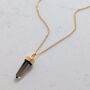 The En Pointe Smokey Quartz Gemstone Necklace, Gold, thumbnail 1 of 12