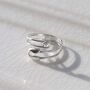 Sterling Silver Adjustable Safety Pin Ring, thumbnail 6 of 8
