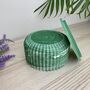 Emerald Green Wide Ridged Storage Pot With Lid, thumbnail 4 of 7