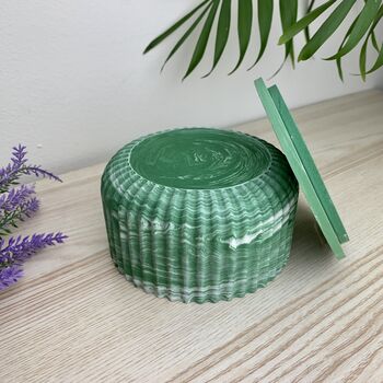 Emerald Green Wide Ridged Storage Pot With Lid, 4 of 7
