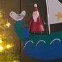 Santa On The High Seas Hanging Christmas Decoration, thumbnail 2 of 2