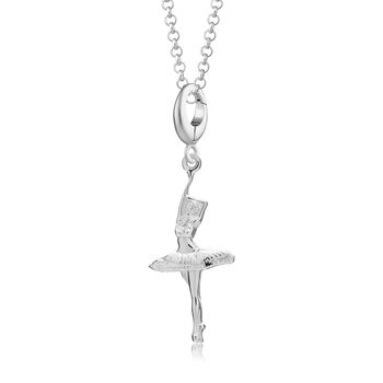 Sterling Silver Ballerina Charm Necklace, 3 of 8