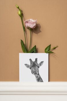 Maya The Giraffe Luxury Blank Greeting Card, 5 of 7